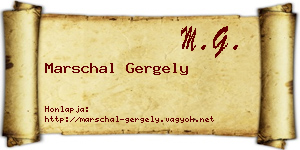 Marschal Gergely névjegykártya